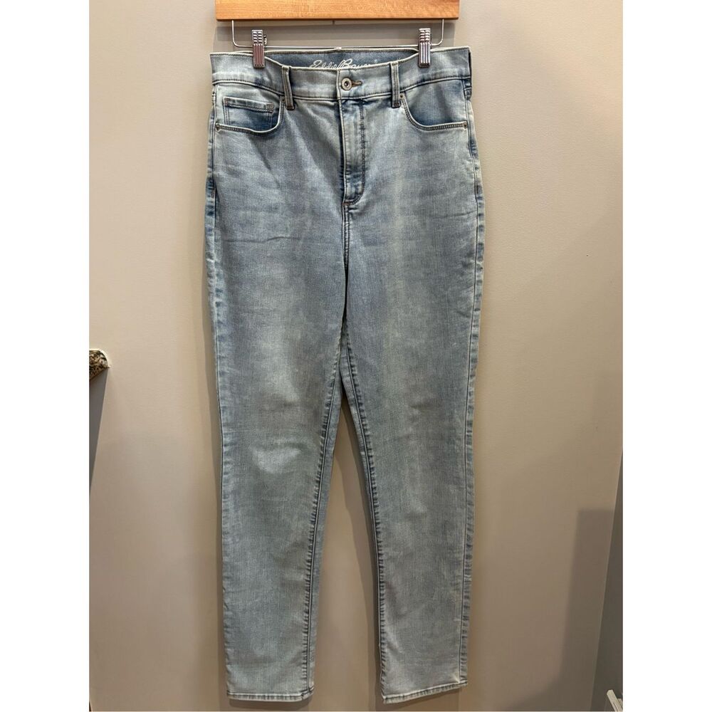 Eddie Bauer 10 T light wash Voyager high-rise straight cut women’s jeans cotton